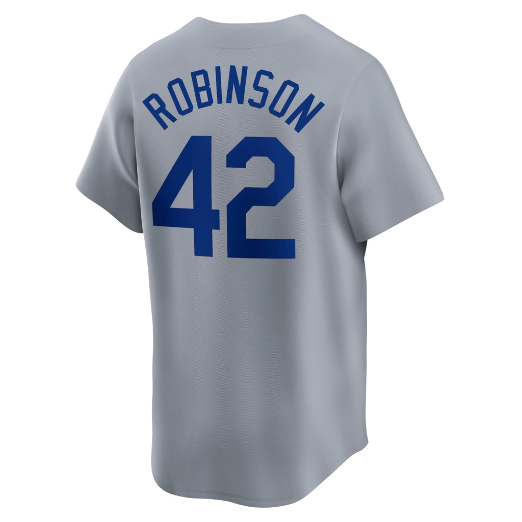 Men's Brooklyn Dodgers Jackie Robinson Nike White Throwback Cooperstown Collection Limited Jersey