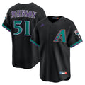Men's Arizona Diamondbacks Randy Johnson Nike Black Throwback Cooperstown Collection Limited Jersey