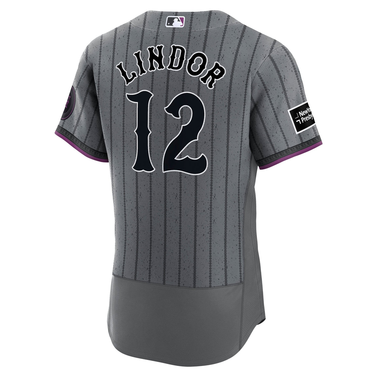 Men's New York Mets Francisco Lindor Nike Gray City Connect Authentic Sponsor Patch Jersey