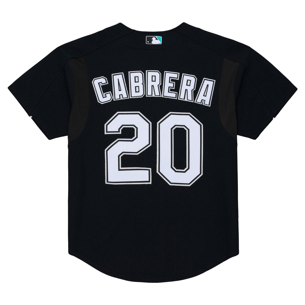 Men's Florida Marlins Miguel Cabrera Mitchell & Ness Black 2003 Cooperstown Mesh Batting Practice Button-Up Jersey