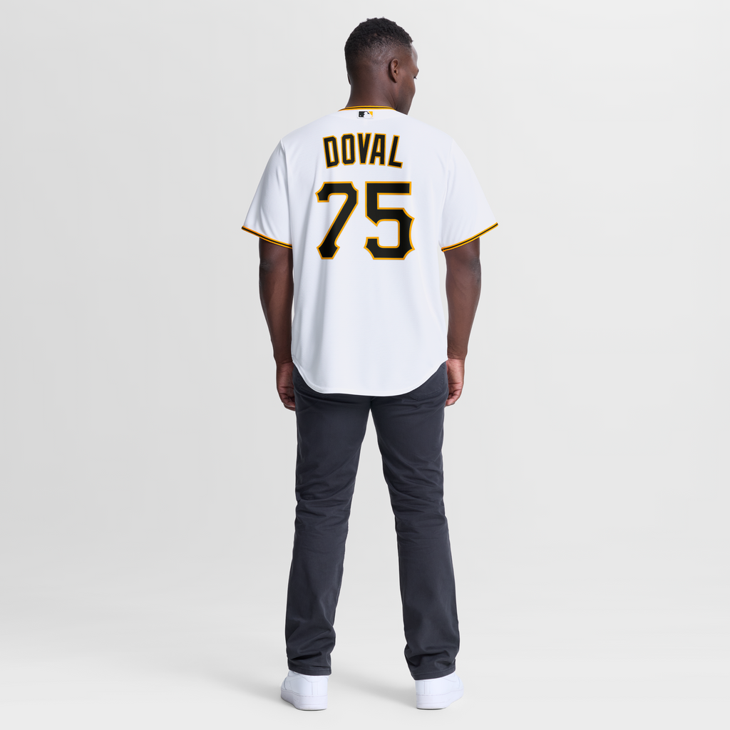 Men's Pittsburgh Pirates Camilo Doval Nike White Home Replica Jersey