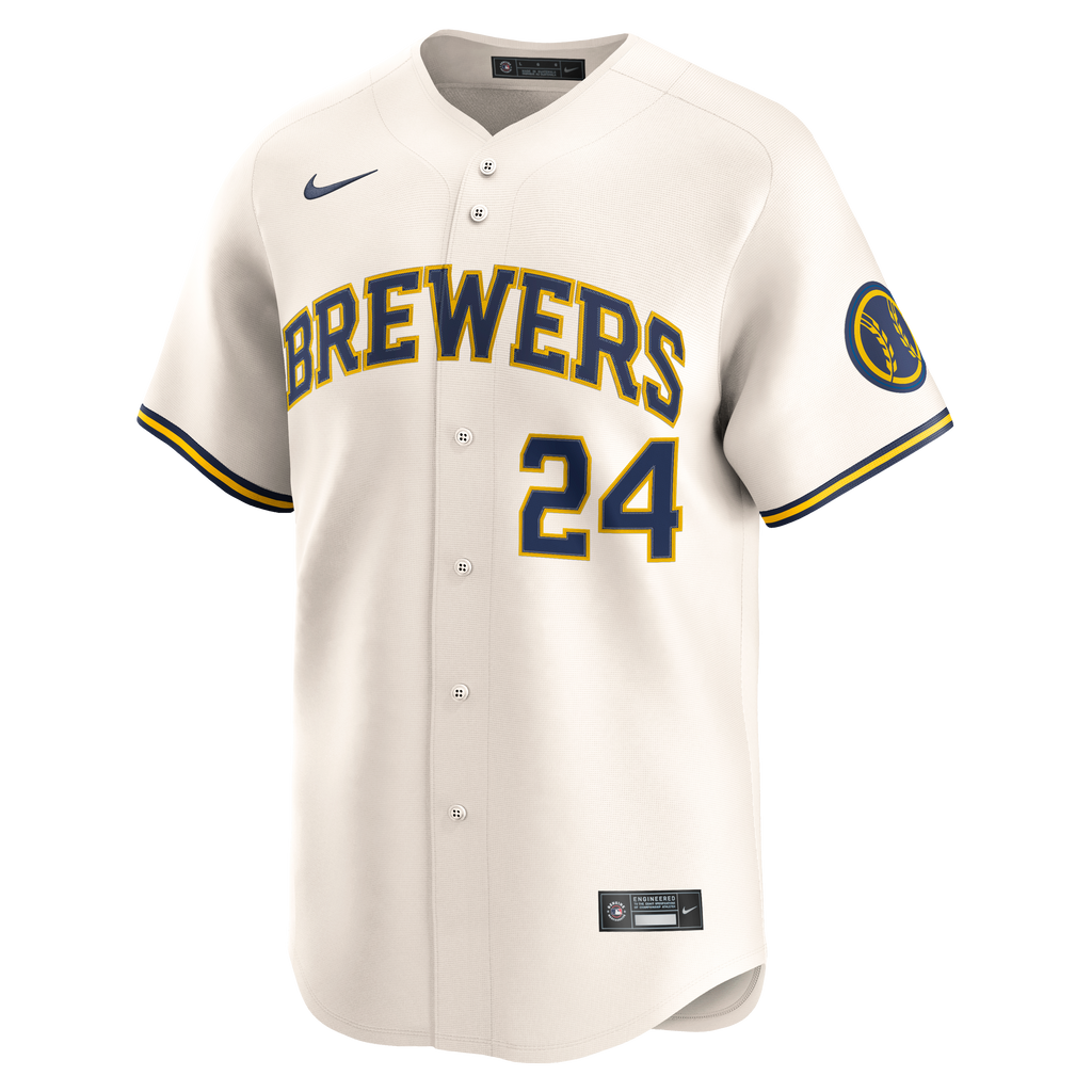 Men's Milwaukee Brewers William Contreras Nike Cream Home Limited Player Jersey
