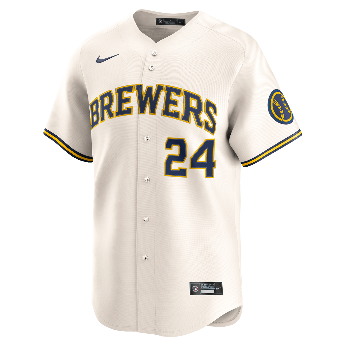 Men's Milwaukee Brewers William Contreras Nike Cream Home Limited Player Jersey