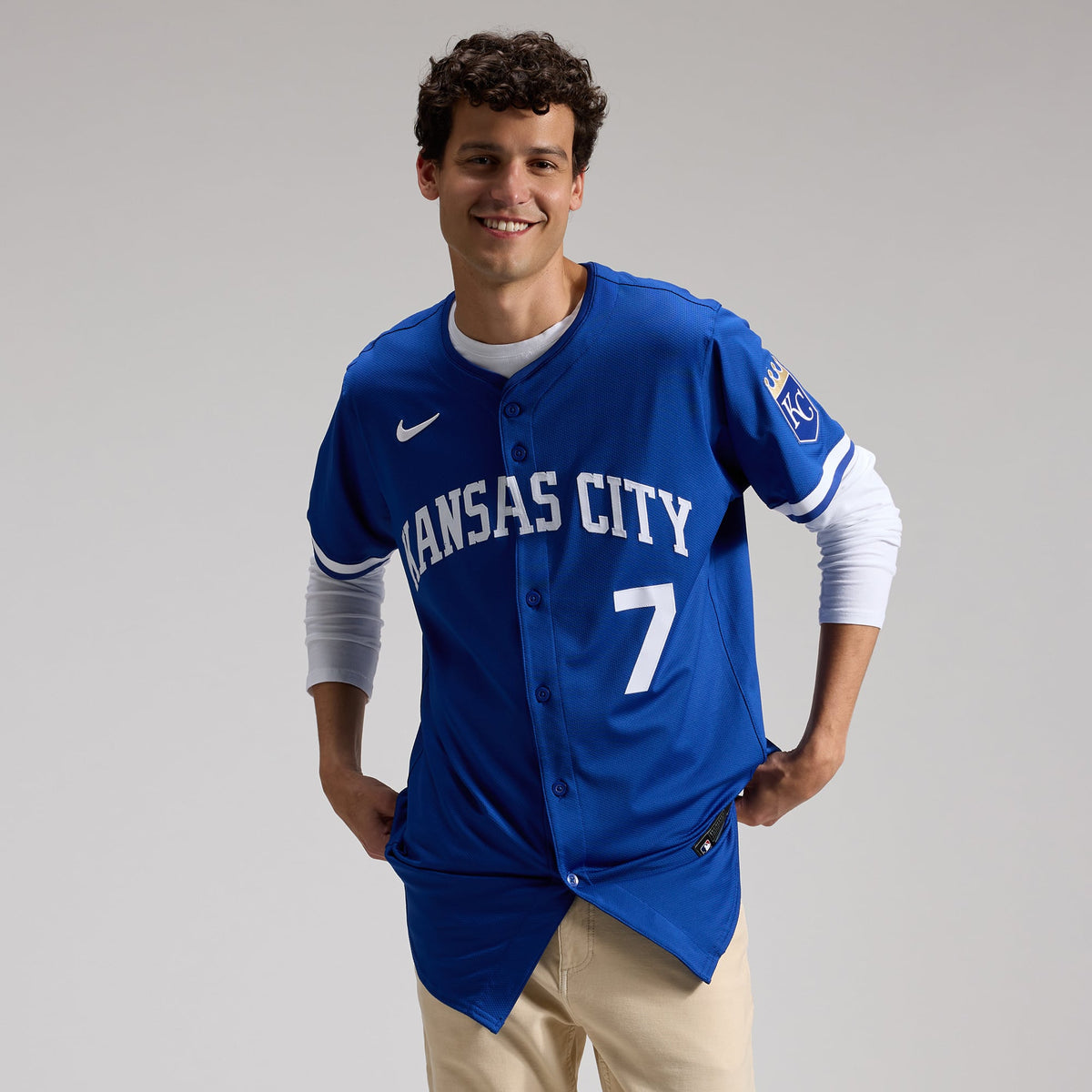 Men's Kansas City Royals Bobby Witt Jr. Nike Royal Alternate 2 Elite Player Jersey