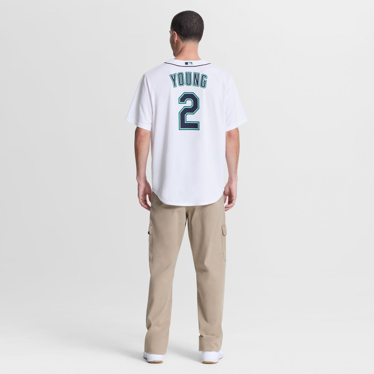 Men's Seattle Mariners Cole Young Nike White Home Replica Jersey