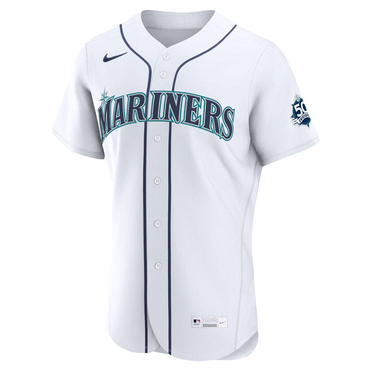 Men's Seattle Mariners  Nike White 50th Anniversary Patch Home Authentic Jersey