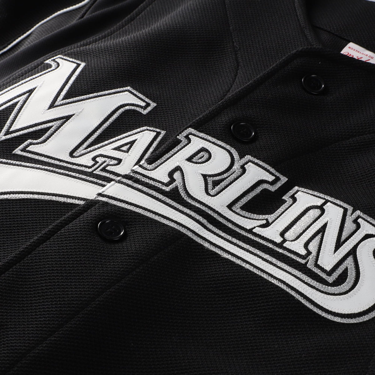 Men's Florida Marlins Dontrelle Willis Mitchell & Ness Black Cooperstown Collection Mesh Batting Practice Button-Up Jersey