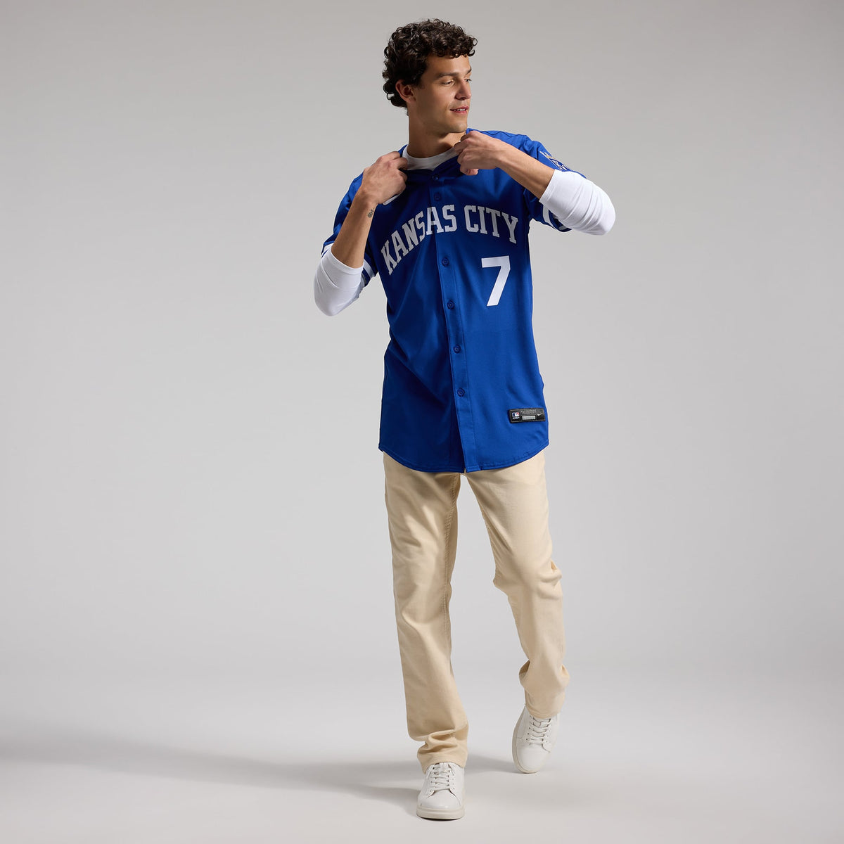 Men's Kansas City Royals Bobby Witt Jr. Nike White Home Elite Player Jersey