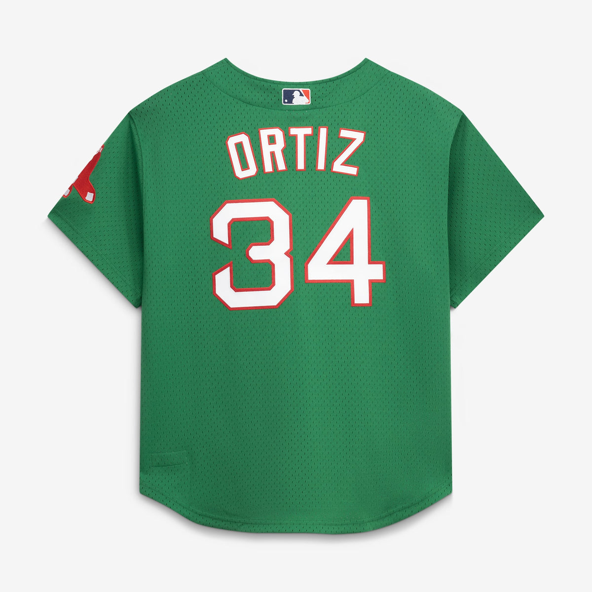Men's Boston Red Sox David Ortiz Mitchell & Ness Red Cooperstown Collection Mesh Batting Practice Button-Up Jersey