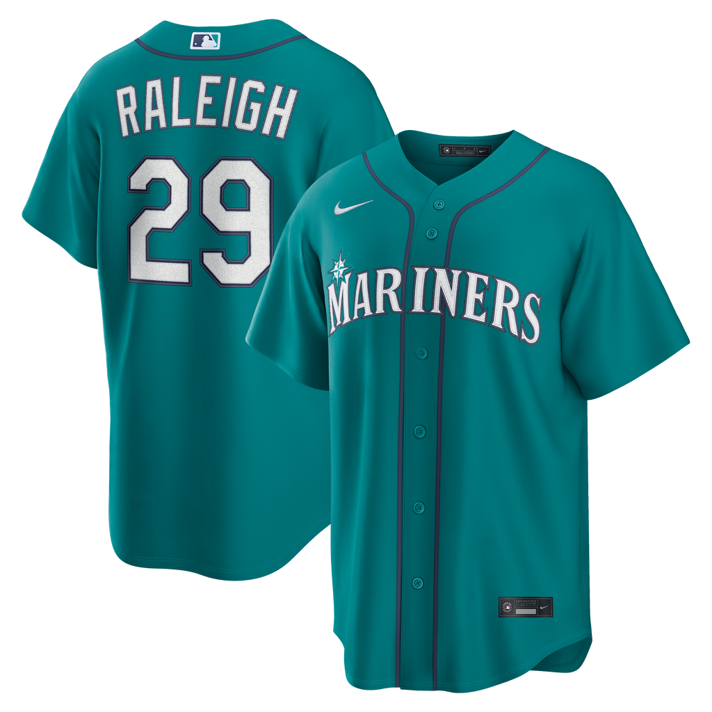 Men's Seattle Mariners Cal Raleigh Nike Teal Alternate Replica Jersey