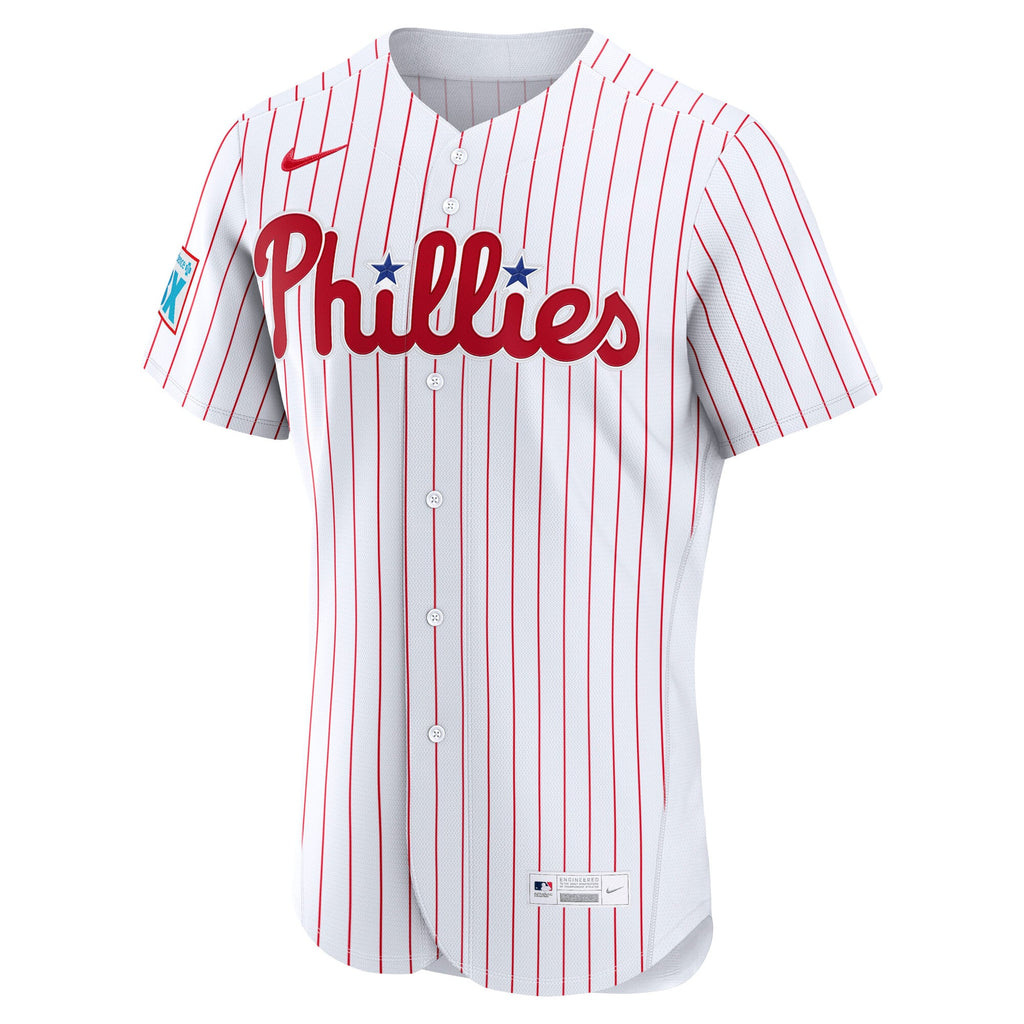 Men's Philadelphia Phillies Nike Light Blue Alternate Sponsor Patch Authentic Jersey