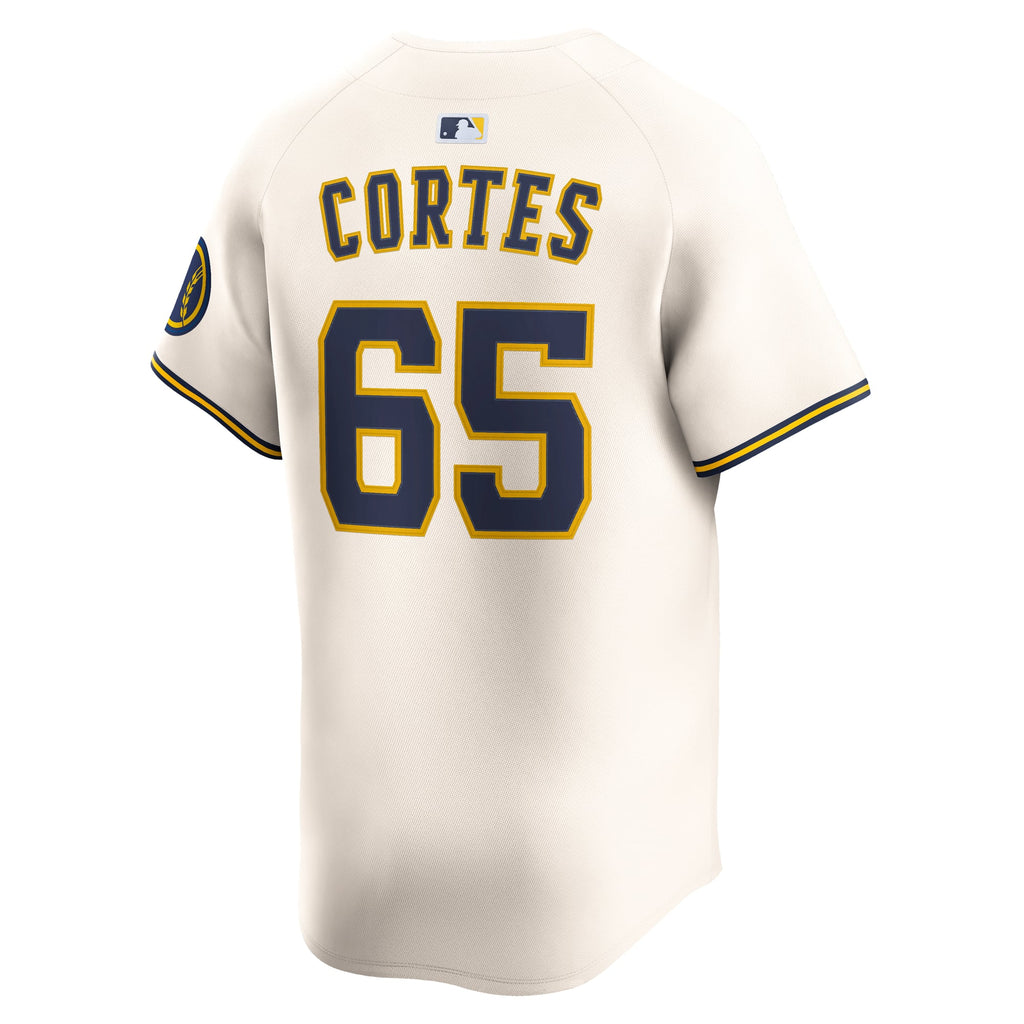Men's Milwaukee Brewers Nestor Cortes Nike Cream Home Limited Player Jersey