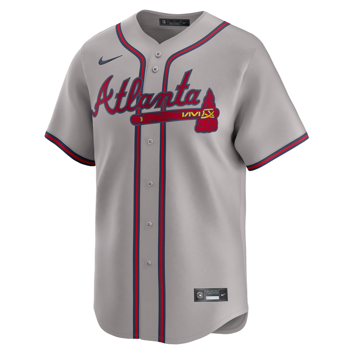 Men's Atlanta Braves Ozzie Albies Nike Gray Road Limited Player Jersey