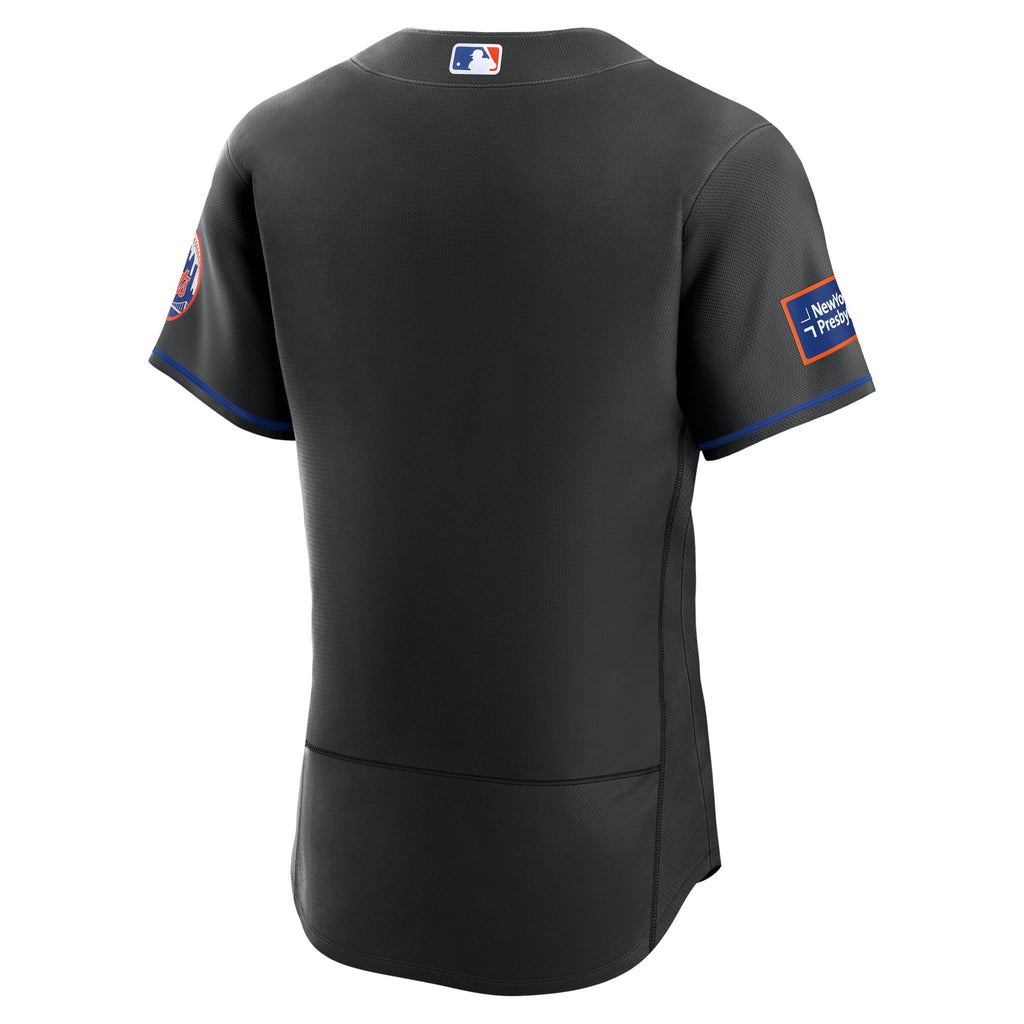 Men's New York Mets Nike White Home Sponsor Patch Authentic Jersey