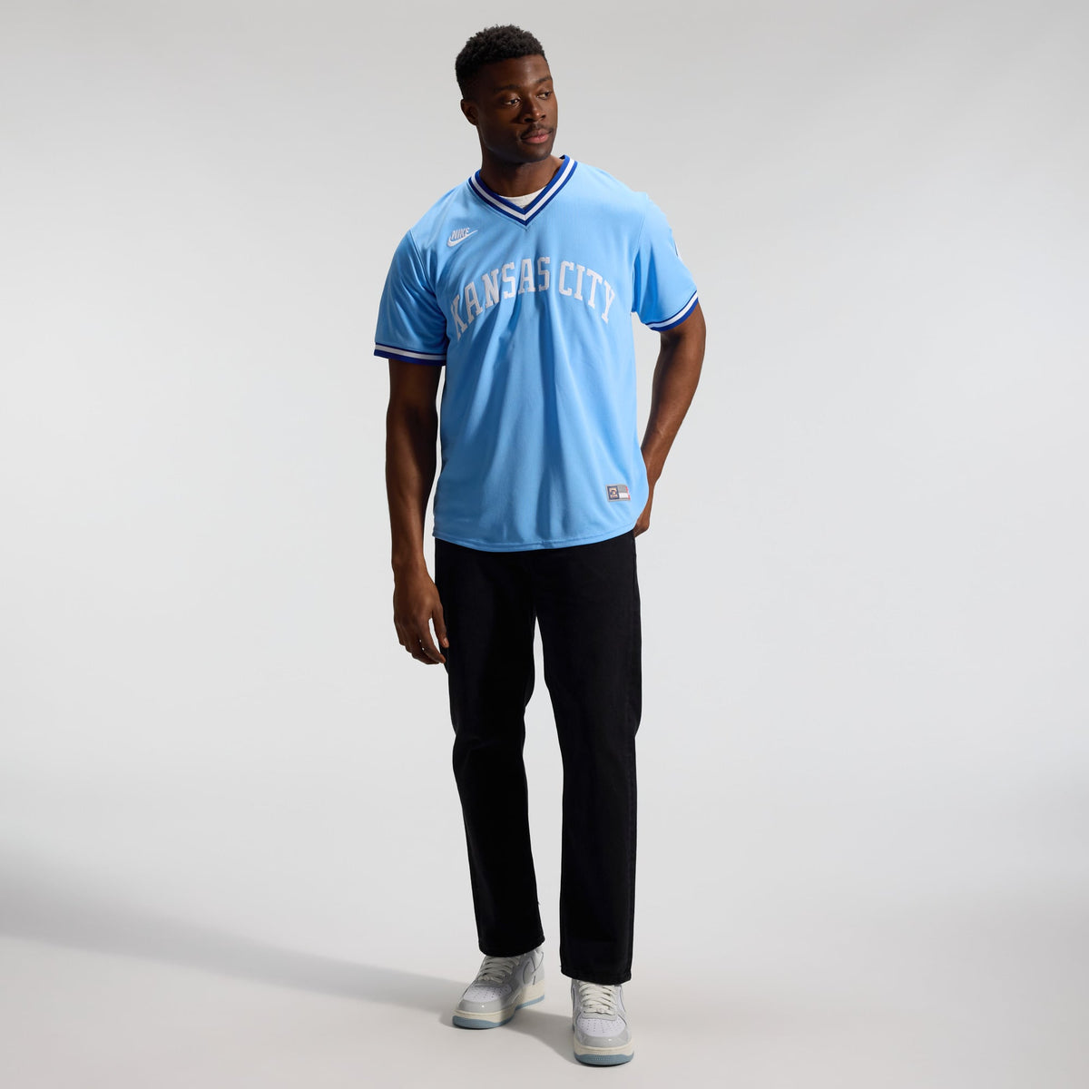Men's Kansas City Royals Bo Jackson Nike Light Blue Throwback Cooperstown Collection Limited Jersey