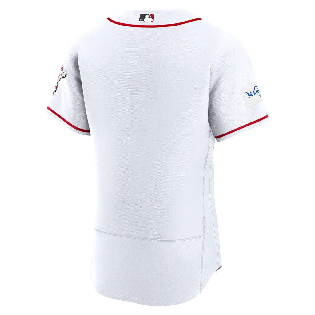 Men's Cincinnati Reds Nike White Home Sponsor Patch Authentic Jersey
