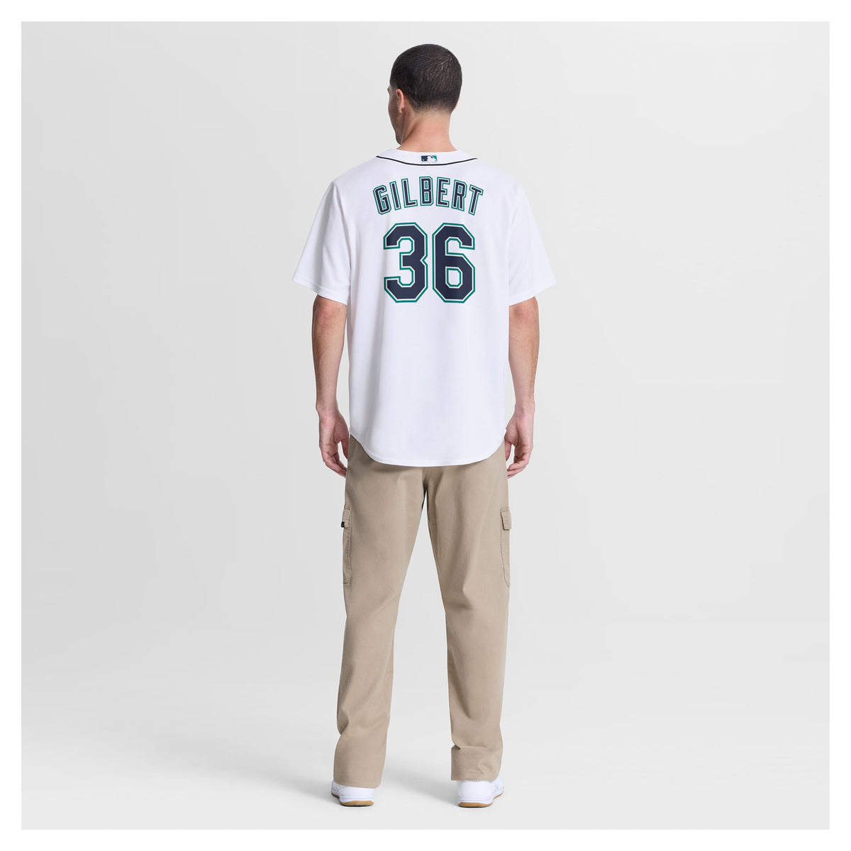 Men's Seattle Mariners Logan Gilbert Nike White Home Replica Jersey