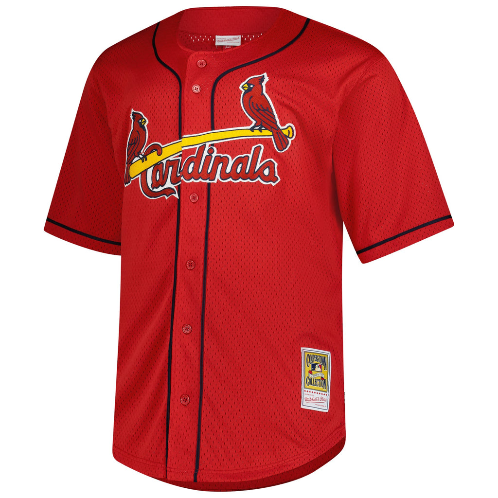 Men's St. Louis Cardinals Mark McGwire Mitchell & Ness Red Big & Tall Cooperstown Mesh Batting Practice Jersey