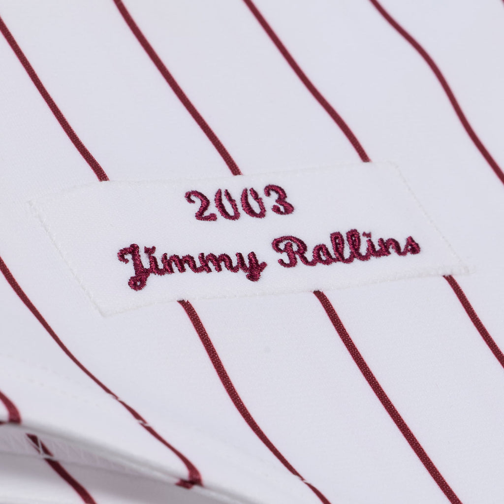 Men's Philadelphia Phillies Jimmy Rollins Mitchell & Ness White 2003 Cooperstown Collection Authentic Jersey