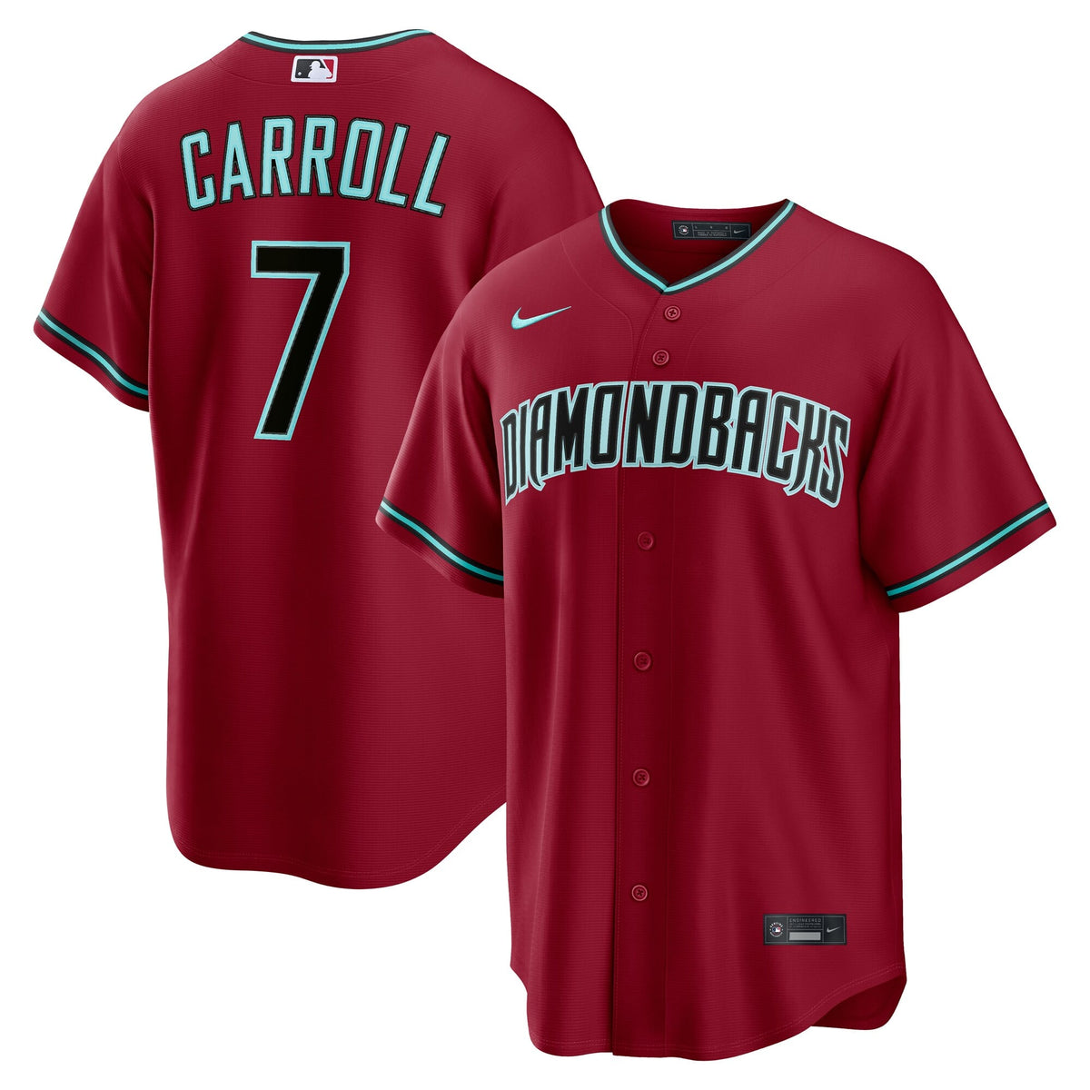 Men's Arizona Diamondbacks Corbin Carroll Nike Black Alternate Replica Jersey