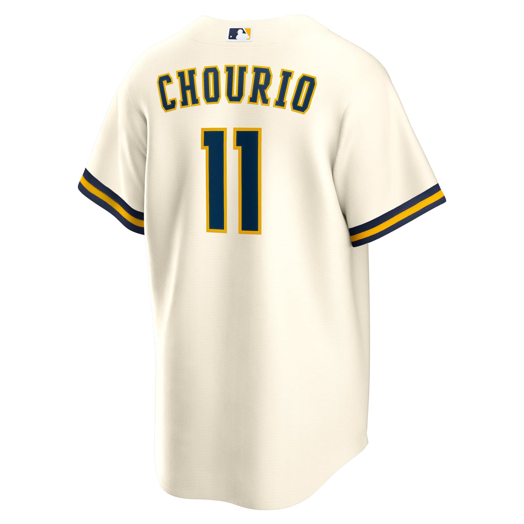 Men's Milwaukee Brewers Jackson Chourio Nike Cream Home Replica Jersey