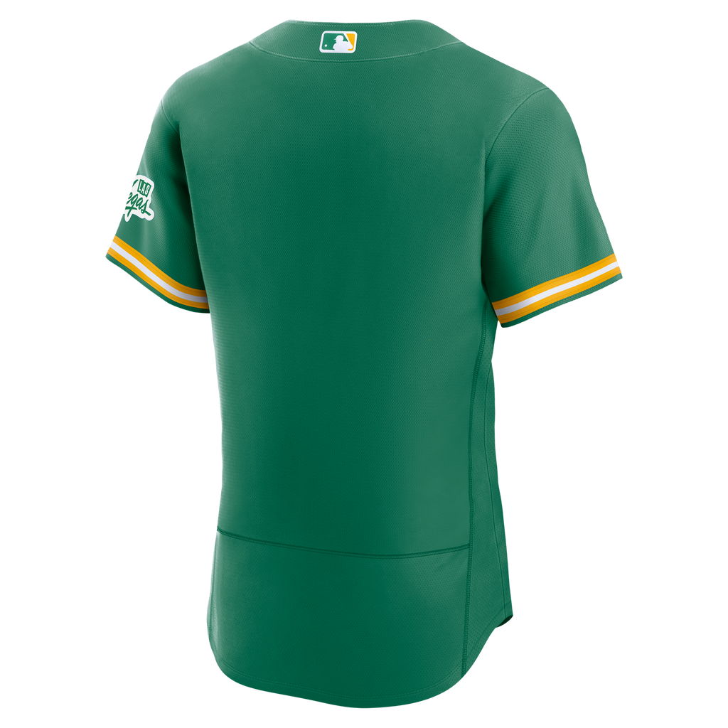 Men's Athletics Nike Green Alternate Sponsor Patch Authentic Jersey
