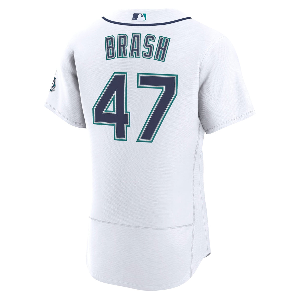 Men's Seattle Mariners Matt Brash Nike White Home 50th Season Authentic Jersey