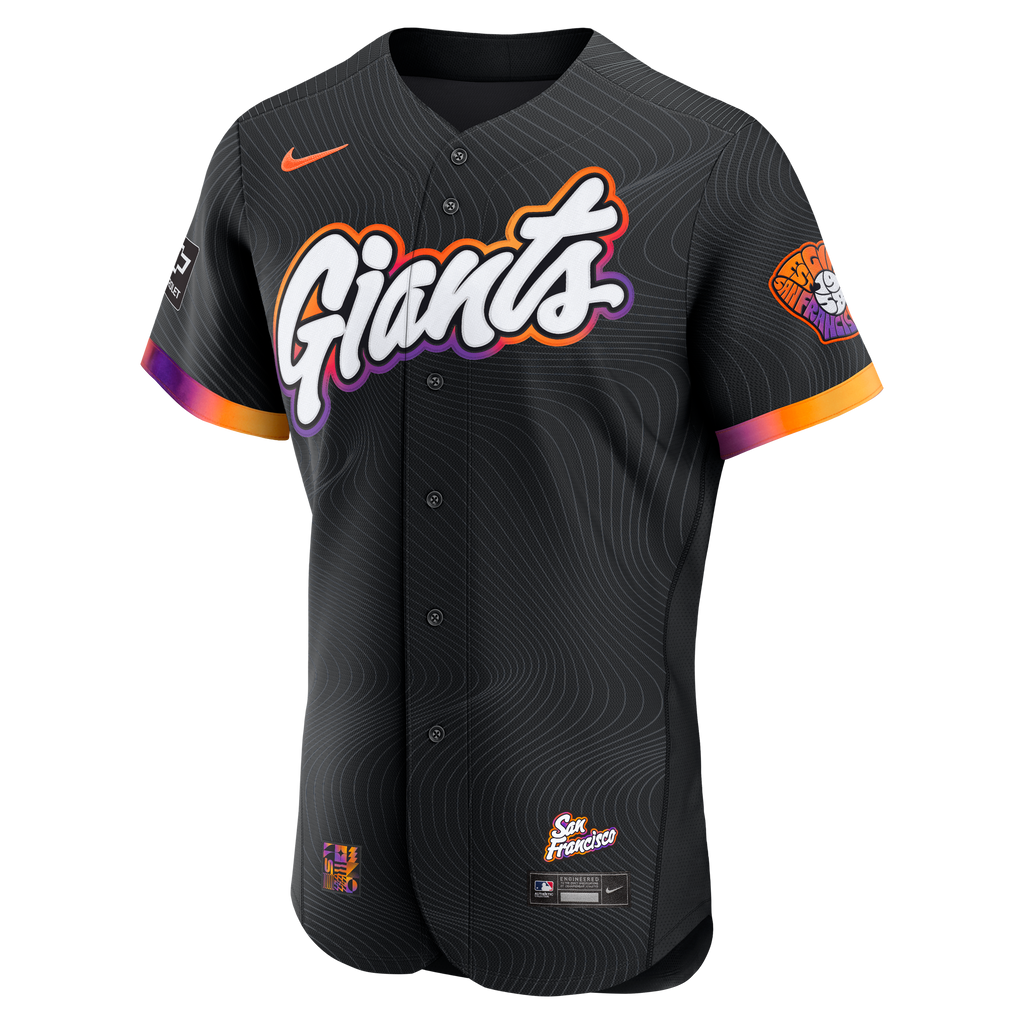 Men's San Francisco Giants Nike Anthracite City Connect Authentic Sponsor Patch Jersey
