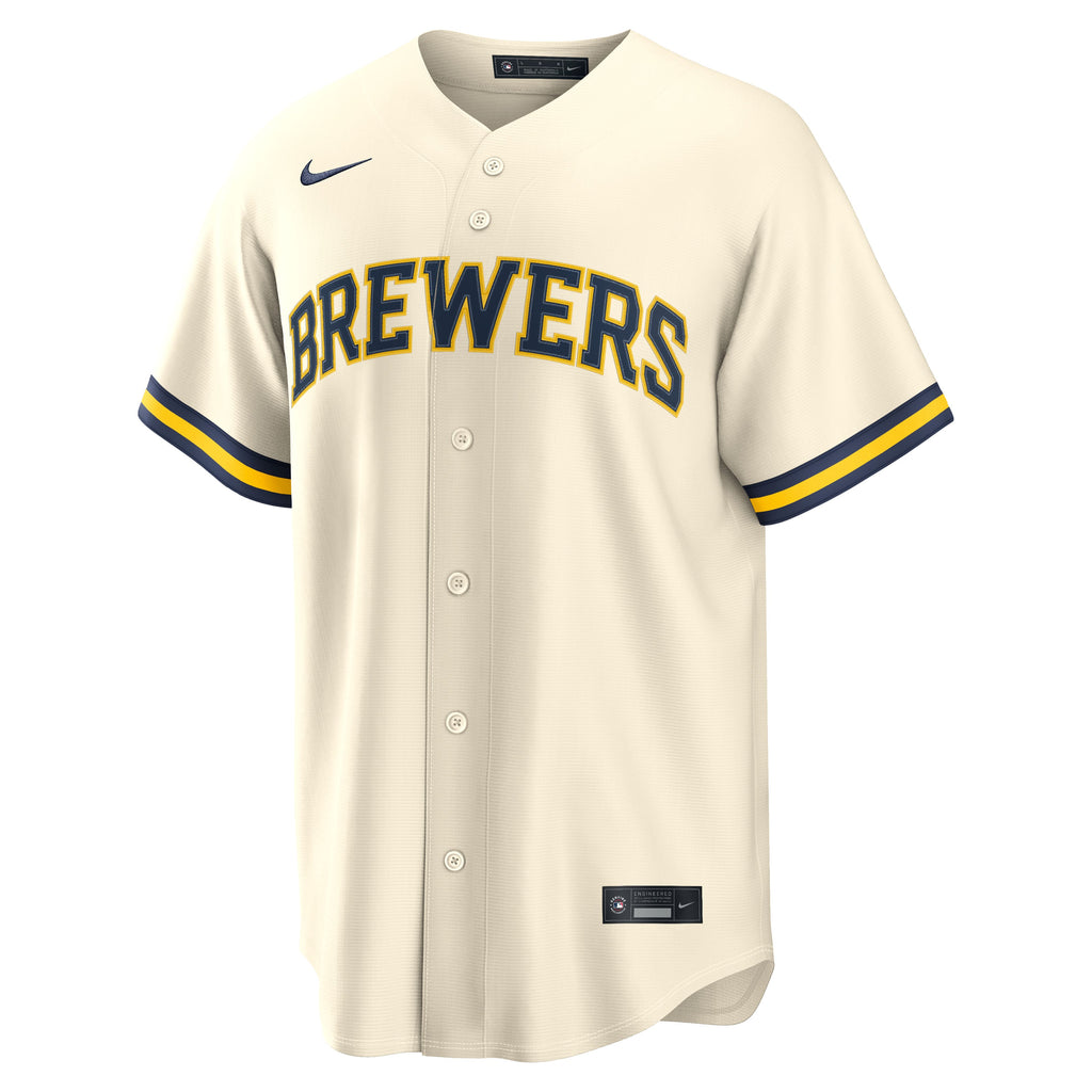 Men's Milwaukee Brewers Andrew Vaughn Nike Cream Home Replica Jersey