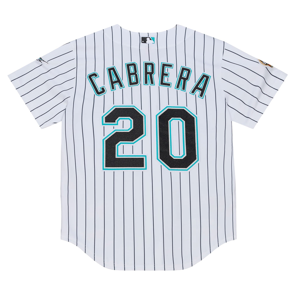 Men's Florida Marlins Miguel Cabrera Mitchell & Ness White 2003 Cooperstown Collection Authentic Jersey