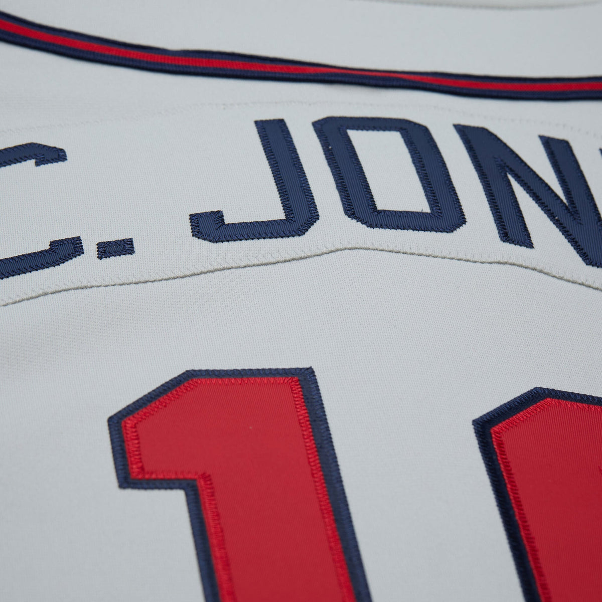 Men's Atlanta Braves Chipper Jones Mitchell & Ness Gray 1995 Throwback Authentic Jersey