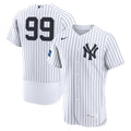 Men's New York Yankees Aaron Judge Nike White Home Authentic Sponsor Patch Jersey