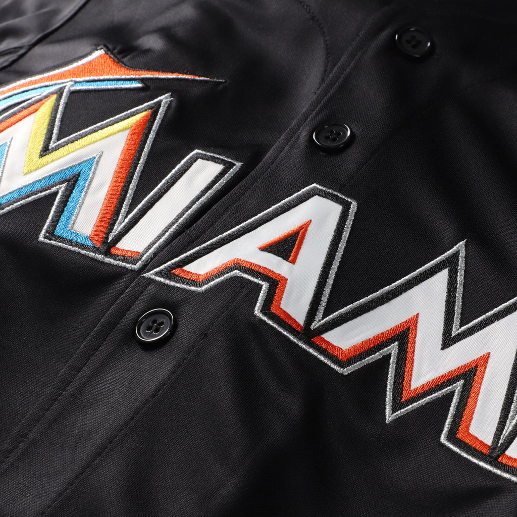 Men's Miami Marlins Jose Fernandez Mitchell & Ness Black Authentic Batting Practice Jersey