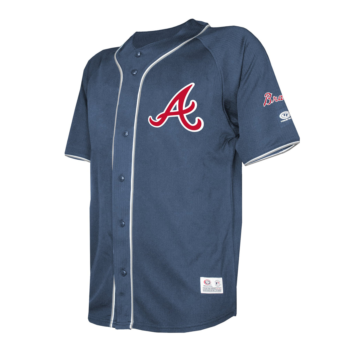 Men's Atlanta Braves  Stitches Navy Team Color Full-Button Fashion Jersey