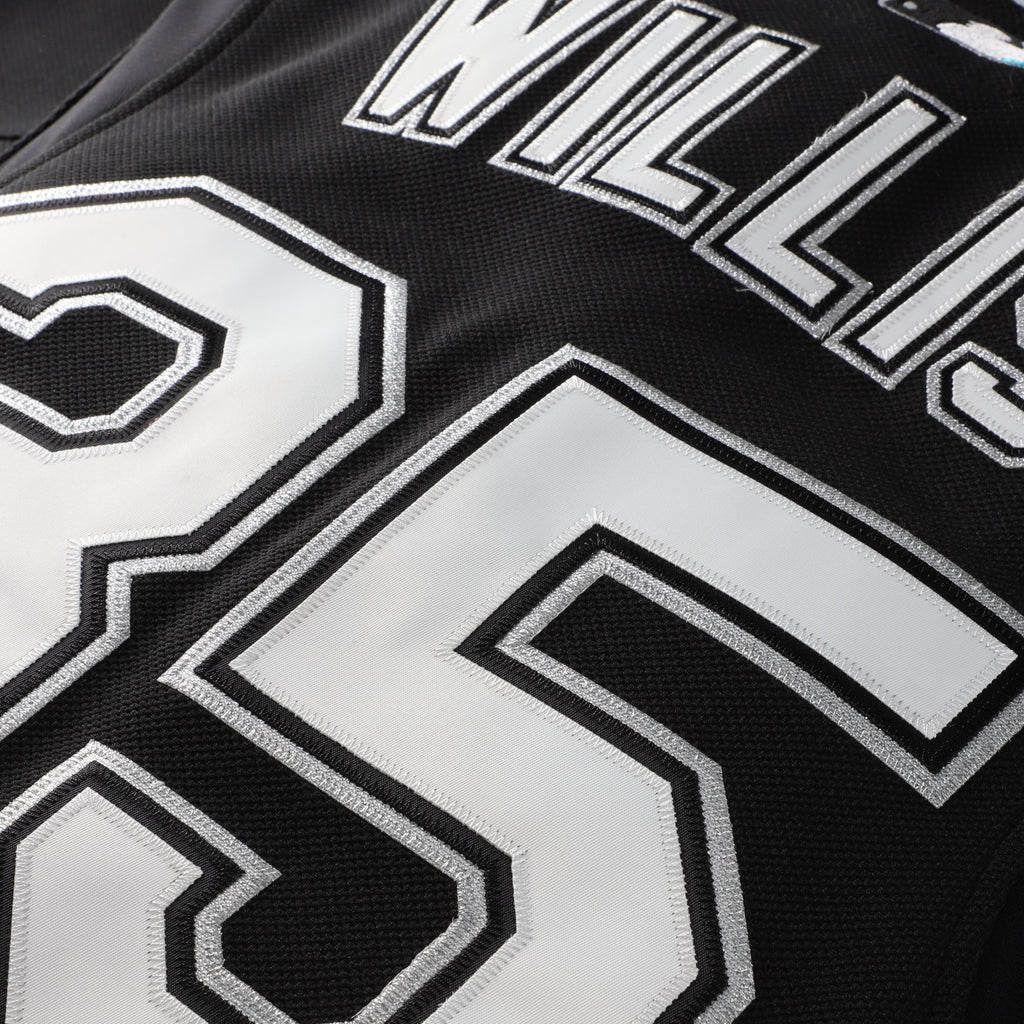 Men's Florida Marlins Dontrelle Willis Mitchell & Ness Black Cooperstown Collection Mesh Batting Practice Button-Up Jersey