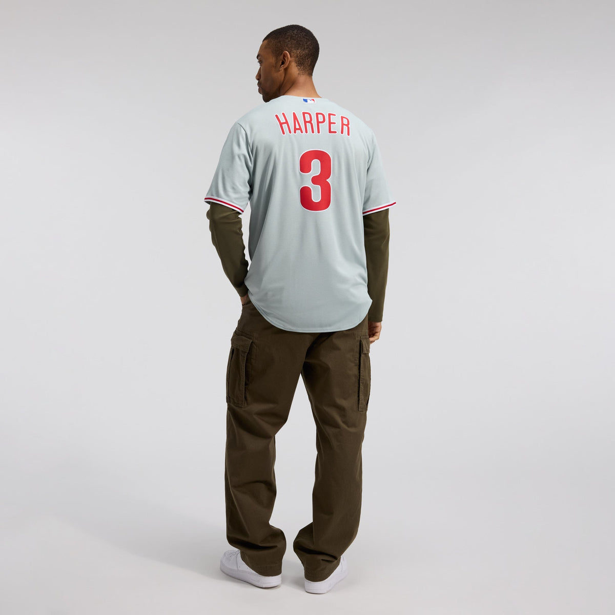 Men's Philadelphia Phillies Bryce Harper Nike Gray Road Replica Jersey