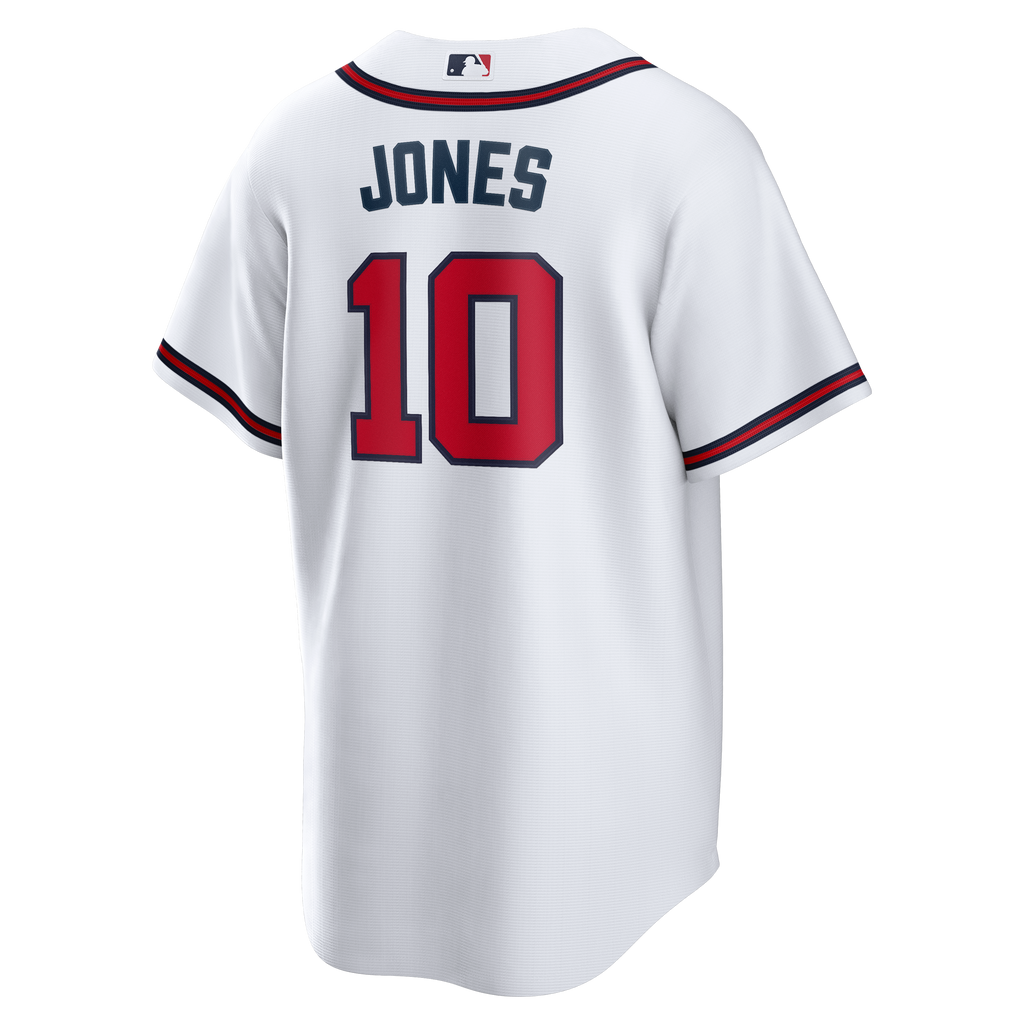 Men's Atlanta Braves Chipper Jones Nike White Home Retired Player Replica Jersey