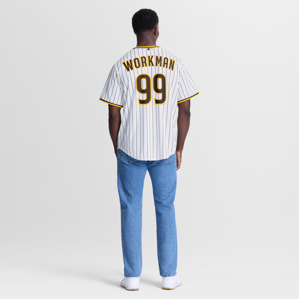 Men's San Diego Padres Gage Workman Nike White Home Replica Jersey