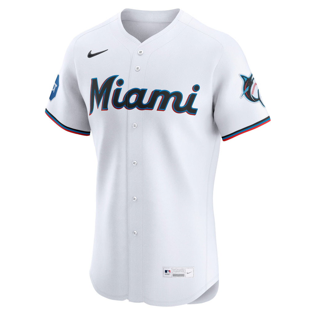 Men's Miami Marlins Nike White Home Elite Jersey