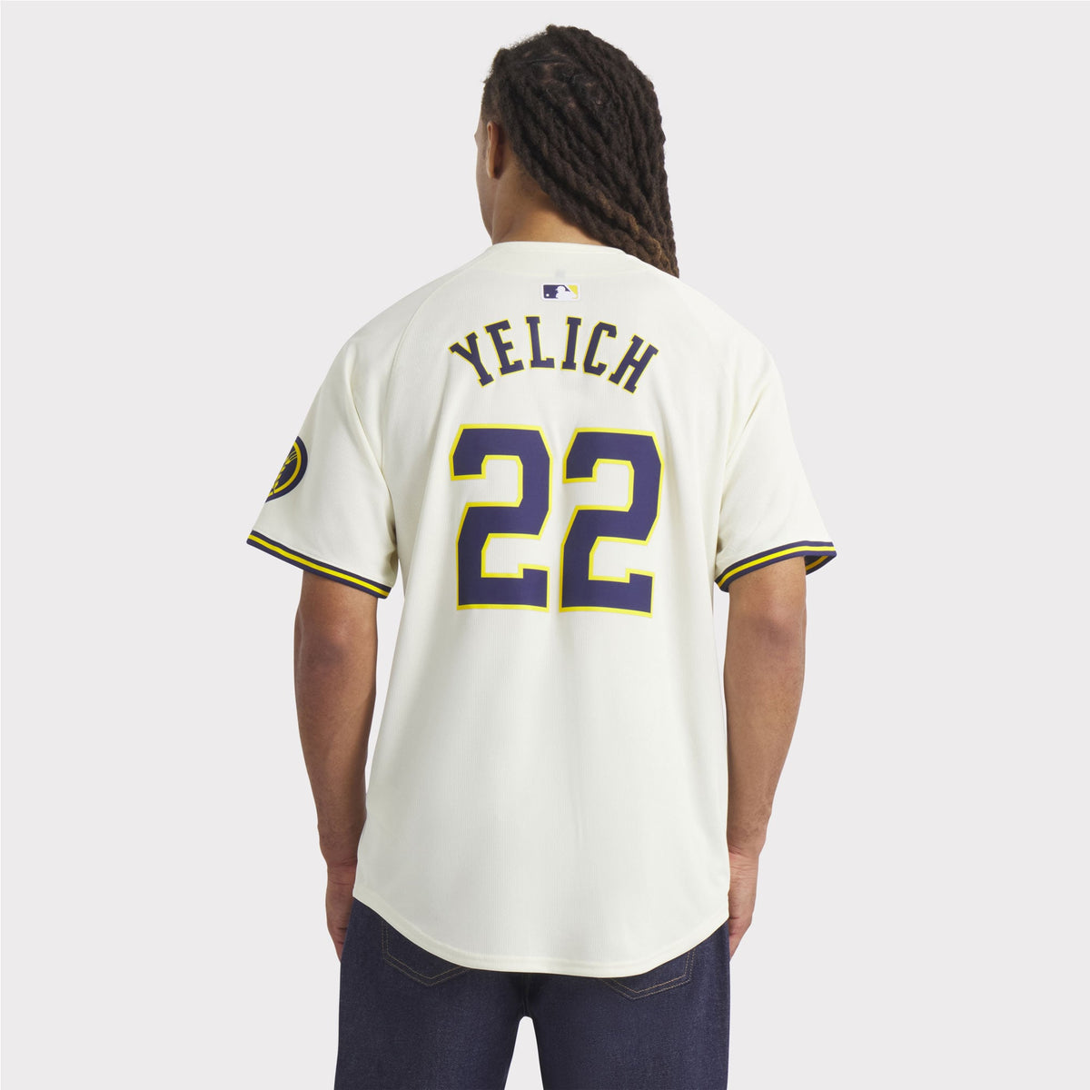 Men's Milwaukee Brewers Christian Yelich Nike Cream Home Limited Player Jersey