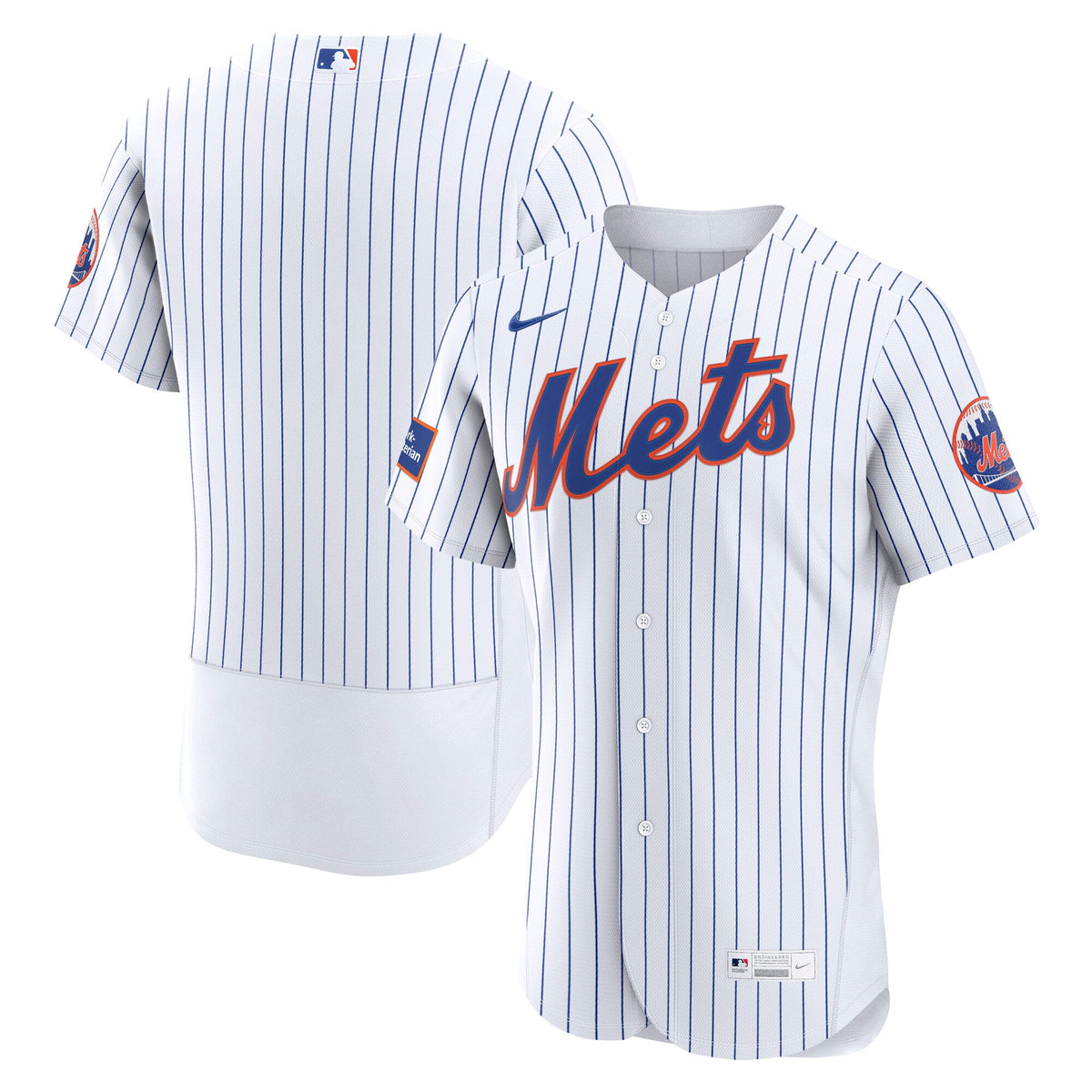 Men's New York Mets Nike Black Alternate Sponsor Patch Authentic Jersey