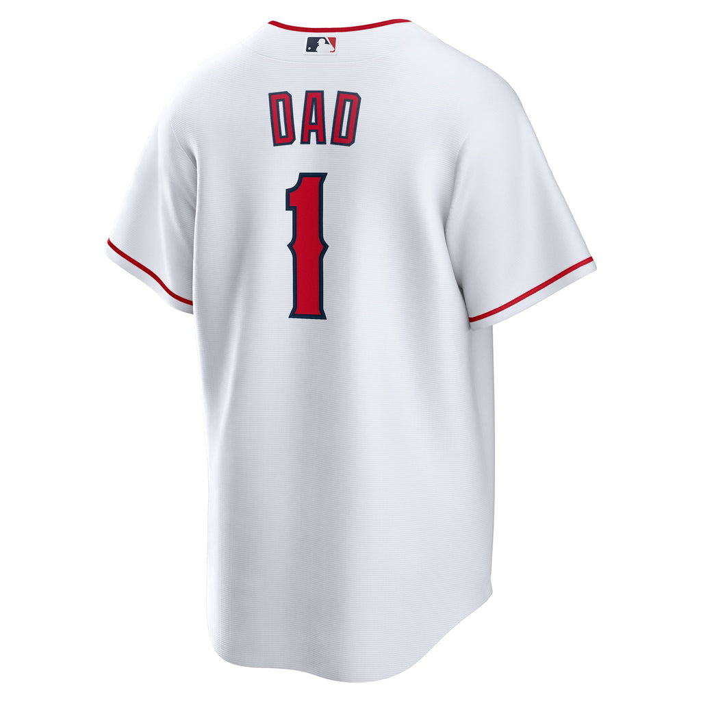 Men's Los Angeles Angels  Nike White #1 Dad Home Replica Jersey