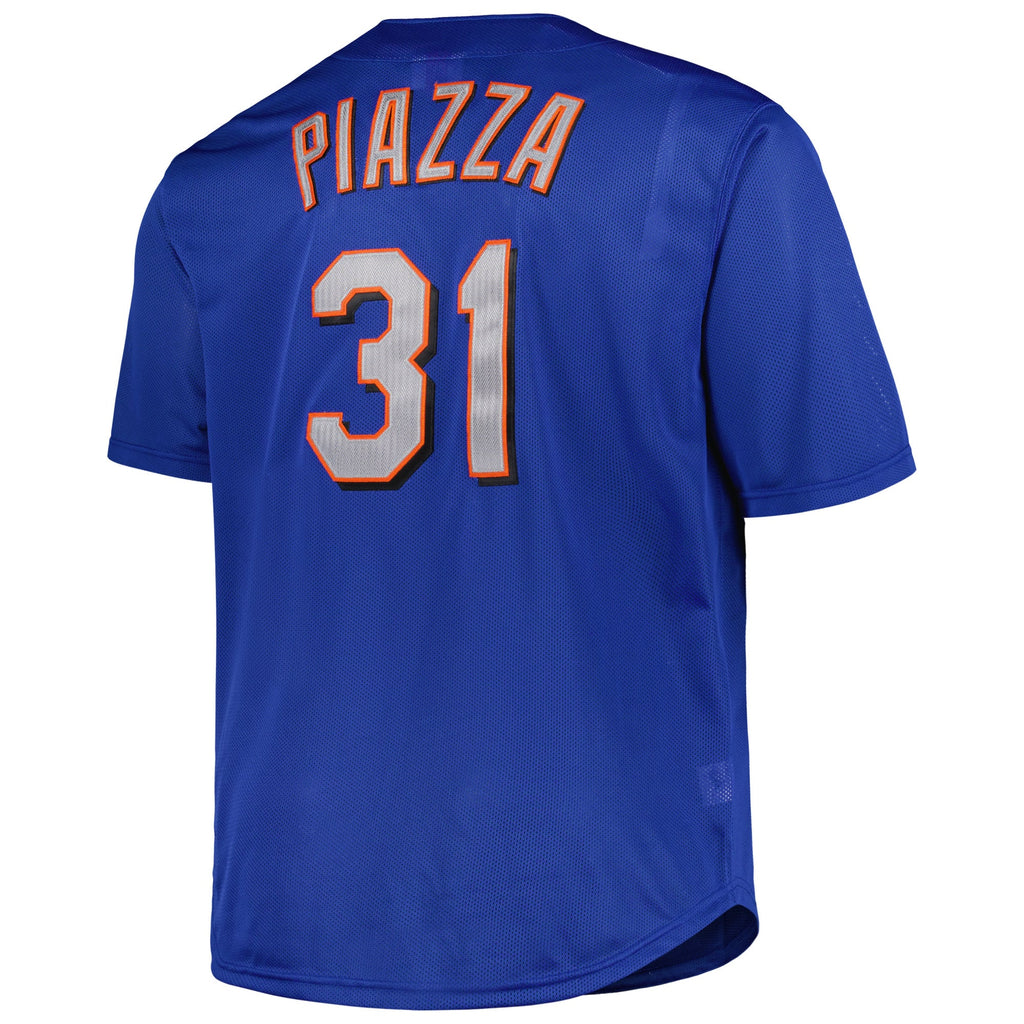 Men's New York Mets Mike Piazza Mitchell & Ness Black Big & Tall Cooperstown Mesh Batting Practice Jersey