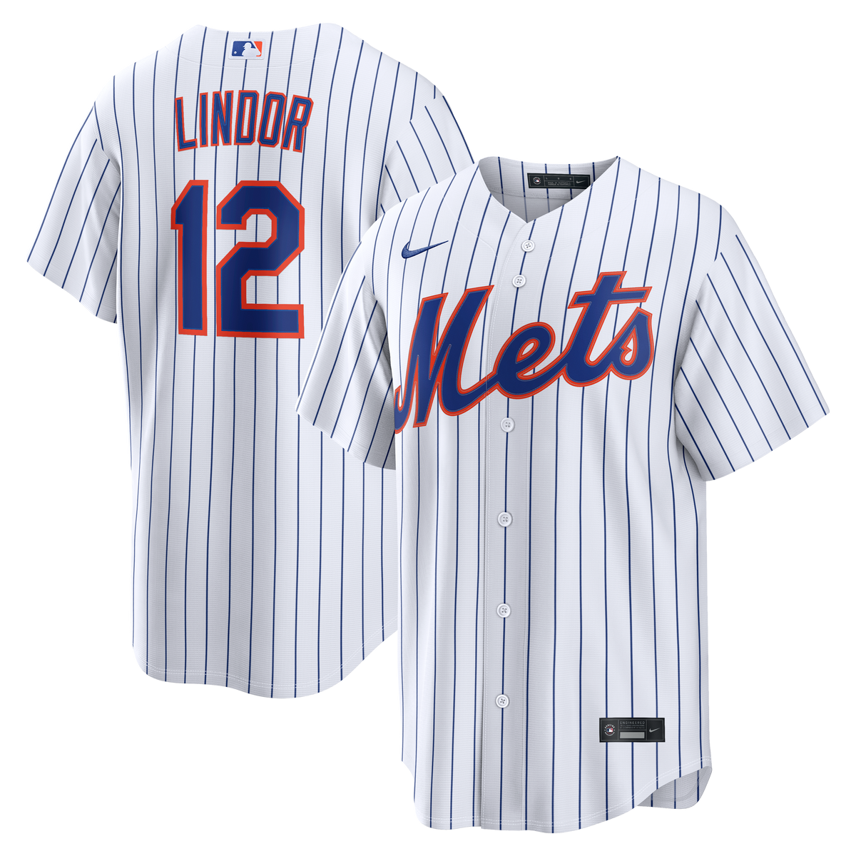 Men's New York Mets Francisco Lindor Nike White Home Replica Jersey