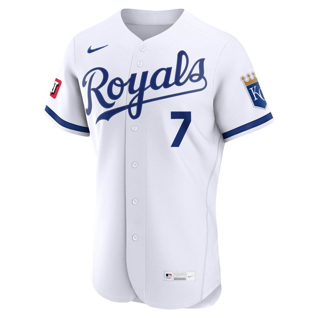 Men's Kansas City Royals Bobby Witt Jr. Nike Light Blue Alternate Authentic Sponsor Patch Jersey