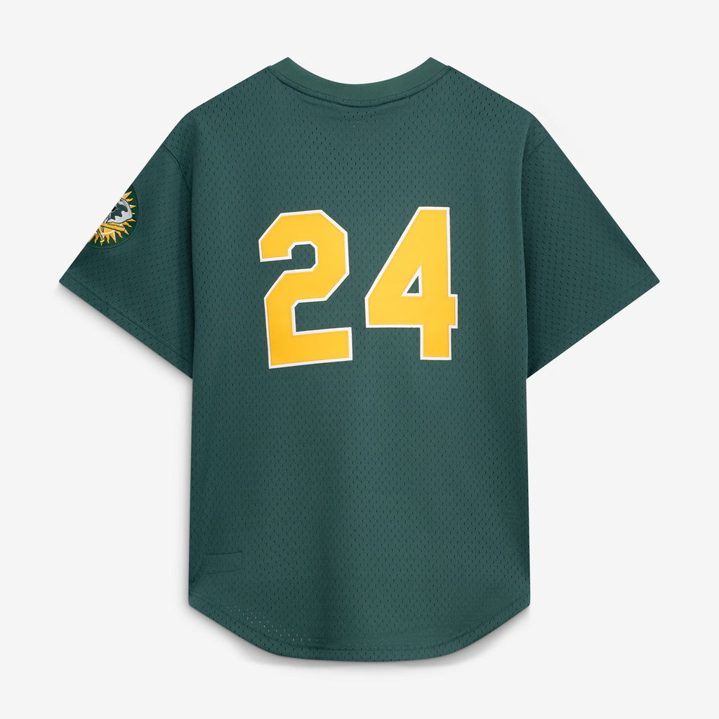 Men's Athletics Rickey Henderson Mitchell & Ness Green Authentic Batting Practice Jersey