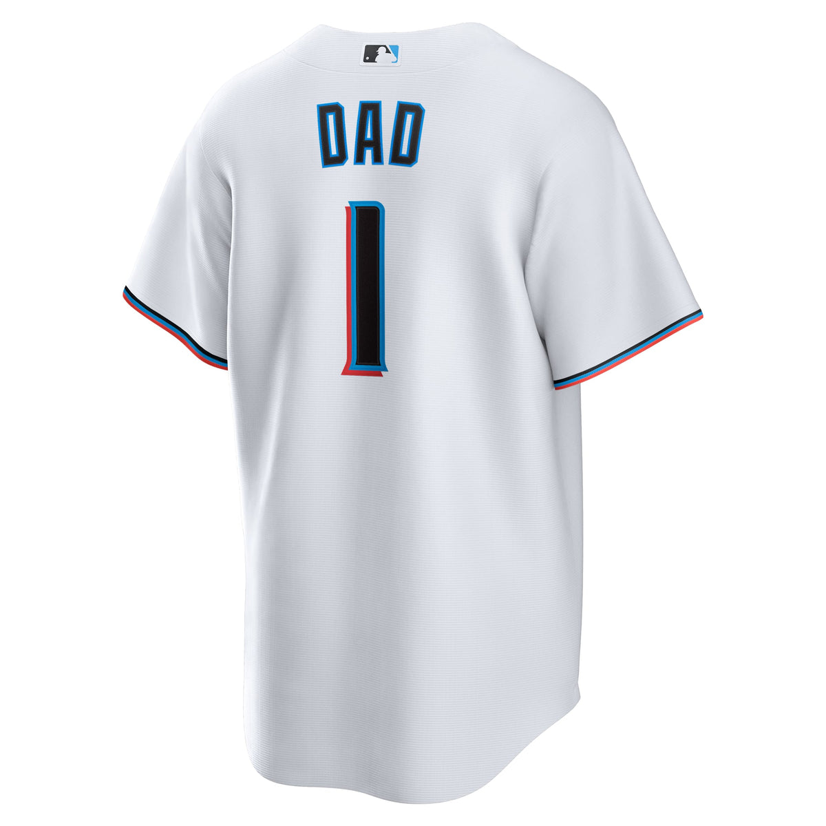Men's Miami Marlins  Nike White #1 Dad Home Replica Jersey