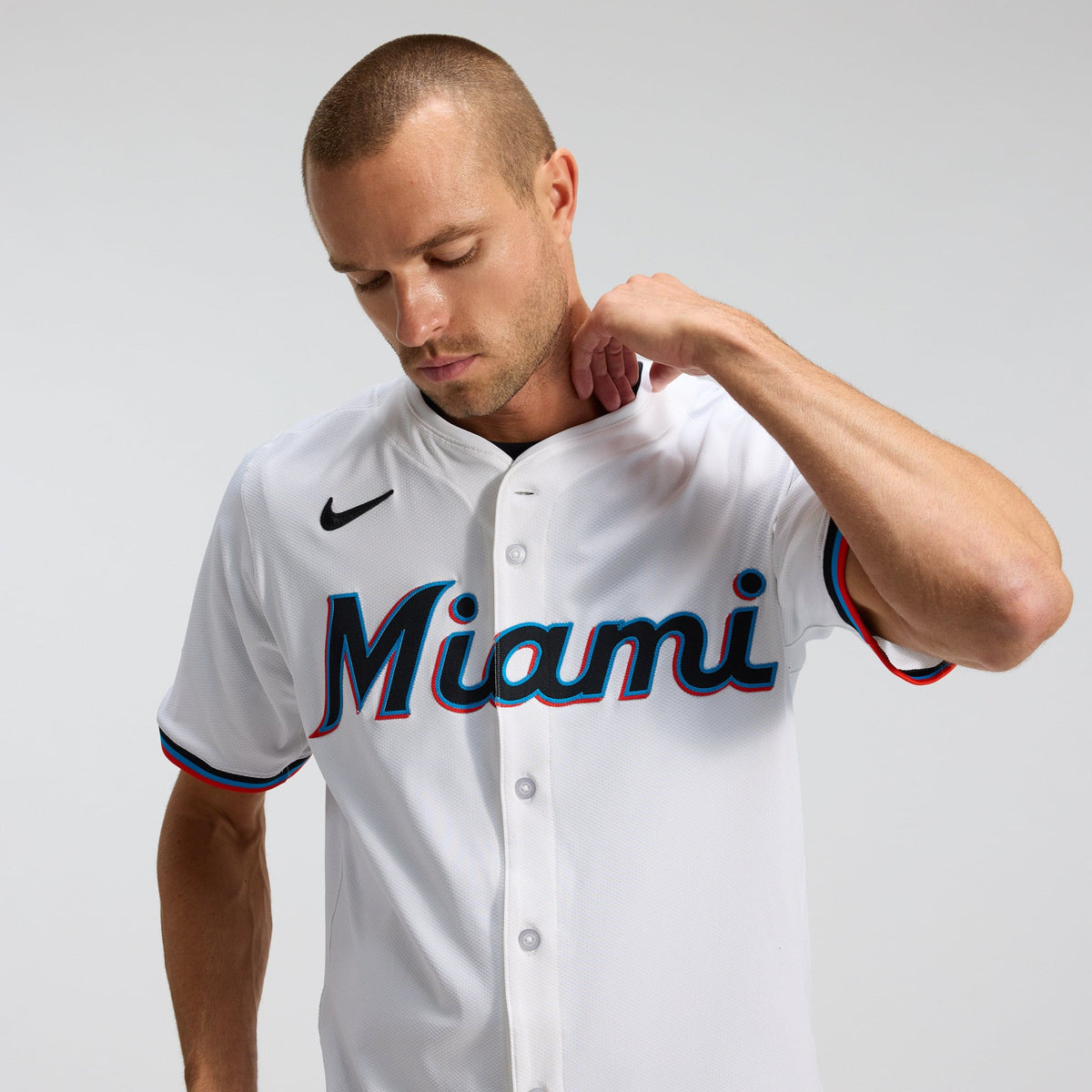 Men's Miami Marlins Nike White Home Elite Jersey