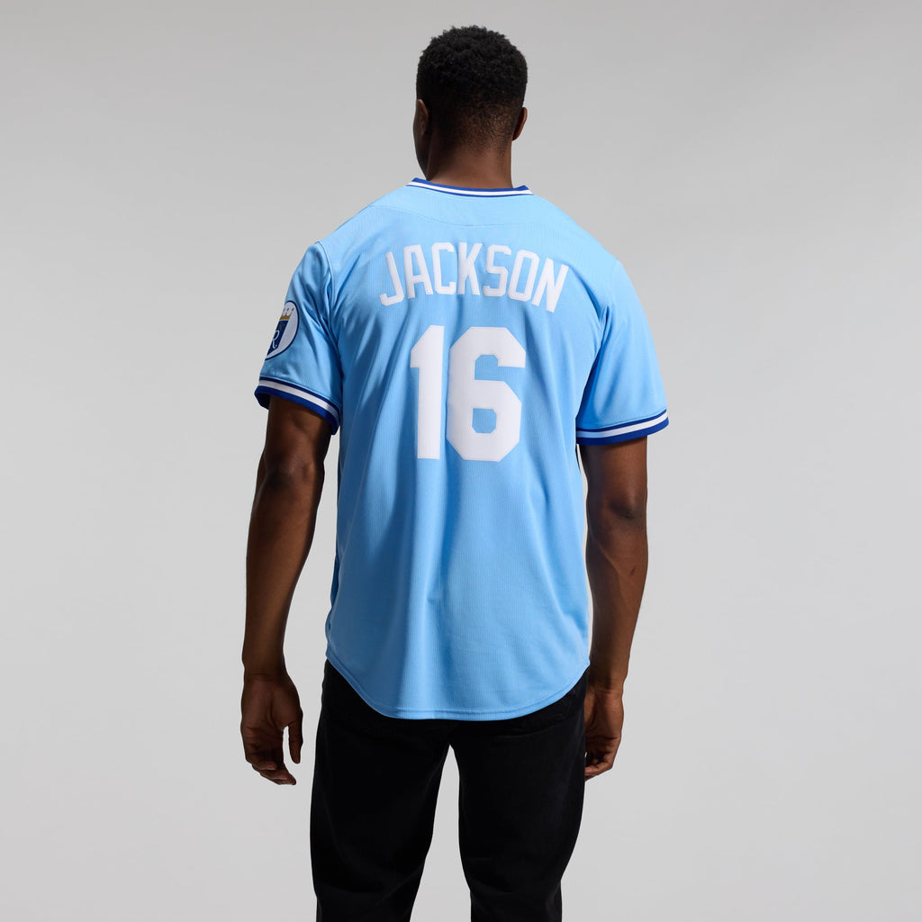 Men's Kansas City Royals Bo Jackson Nike Light Blue Throwback Cooperstown Collection Limited Jersey