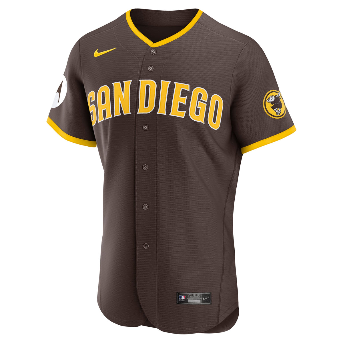 Men's San Diego Padres Nike Brown Road Sponsor Patch Authentic Jersey